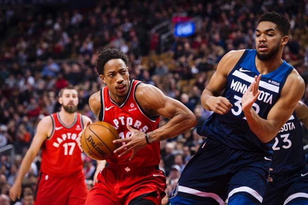 DeRozan overcomes cold start to lead Raptors rally over skidding Timberwolves