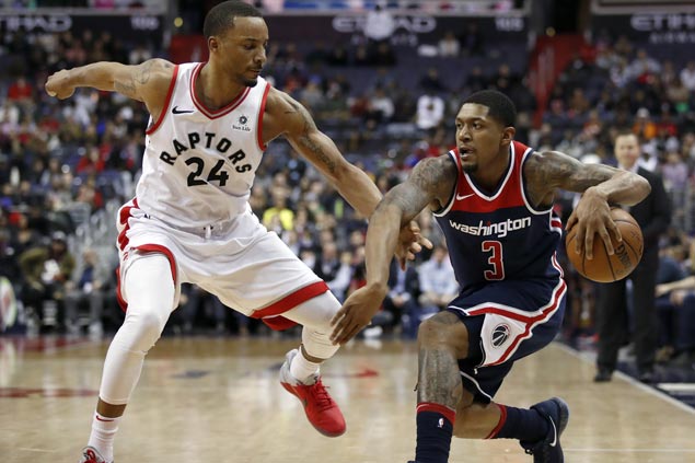 Beal catches fire after cold start, scores 25 in second half to lift Wizards over Raptors