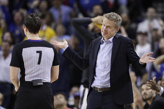 Kerr shrugs off bum calls in Warriors loss to OKC: 'We're out of whack right now'