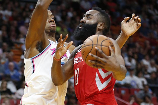 Harden drops 41 as Rockets stretch streak to six, send Heat to fifth straight loss