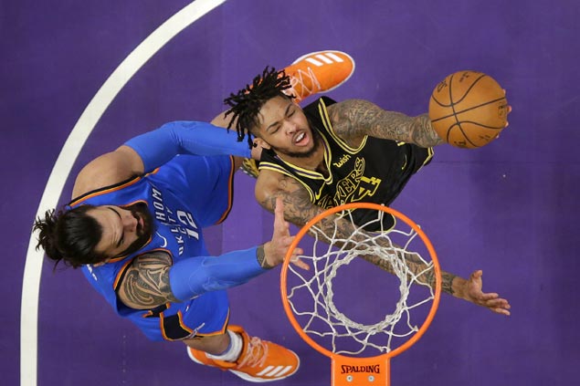Lakers get big win after parting ways with Jordan Clarkson, trounce shorthanded Thunder