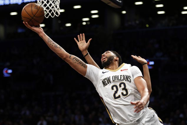 Davis scores 44, Rondo has triple-double as Pelicans blow 28-point lead but recover to beat Nets in 2OT