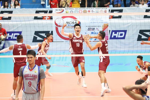 Perpetual completes finals comeback against Arellano to bag 11th NCAA volleyball title