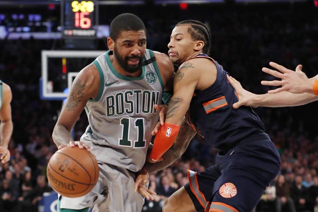 Kyrie Irving catches fire in third to power Celtics past Knicks for second straight win