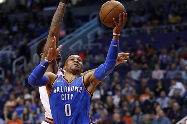 Russell Westbrook scores 43 as Thunder end run of futility against Suns