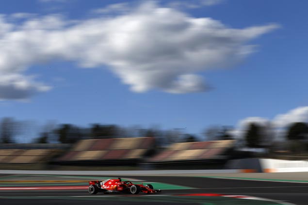 Sebastian Vettel shows Ferrari strength at testing with fastest time in Barcelona