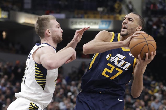 Rudy Gobert leads balanced Jazz offense in ending Pacers' win streak at four