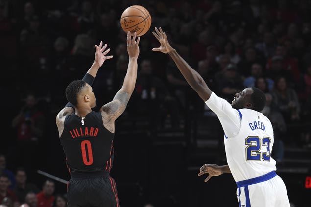 Blazers down Curry-less Warriors, spoil KD’s 40-point night