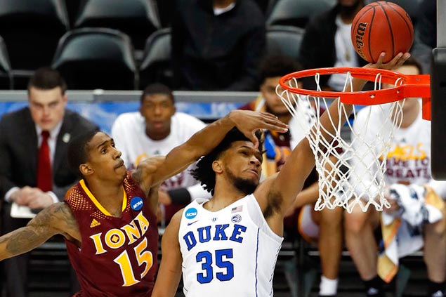 Marvin Bagley impresses in NCAA tournament debut as Duke Blue Devils bundle out Iona
