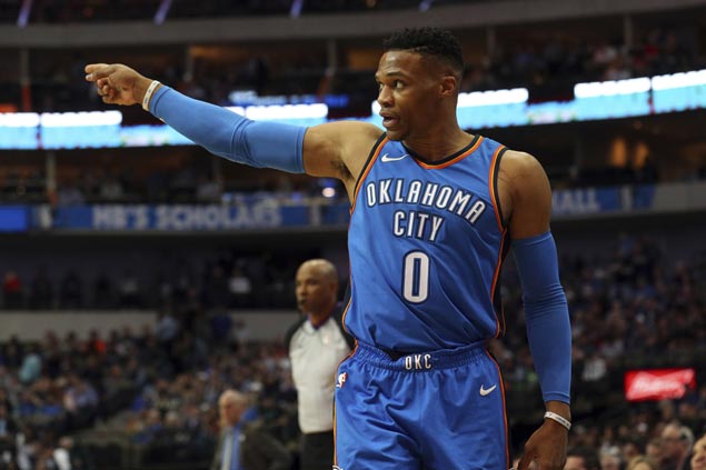 Russell Westbrook posts fifth straight triple-double as Thunder stop Raptors win streak at 11
