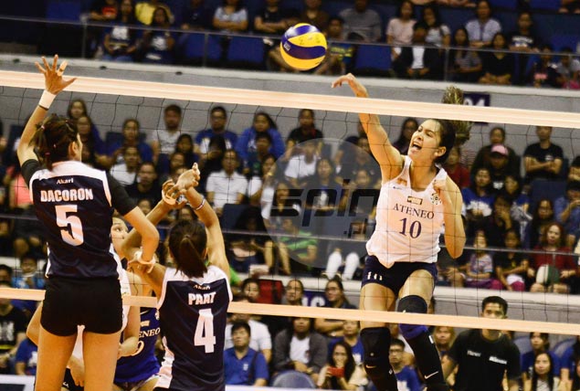 Lady Eagles secure at least a playoff for spot in UAAP women's volley semis with squeaker over Lady Falcons