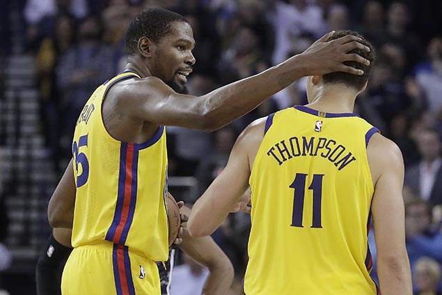 Banged-up Warriors fall short anew but Durant set to play vs Bucks, Thompson close to return