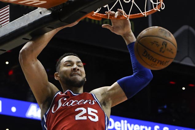 Simmons posts triple-double as Embiid-less 76ers beat Hawks for ninth straight win