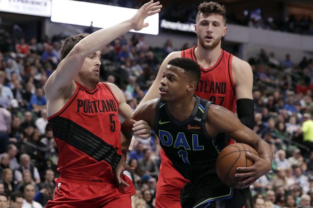 Lottery-bound Mavs keep Blazers from securing homecourt advantage in playoffs