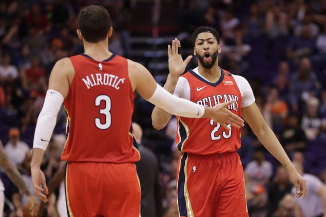 Double-doubles by Mirotic, Davis, Holiday power Pelicans past Suns and into a share of fifth in West
