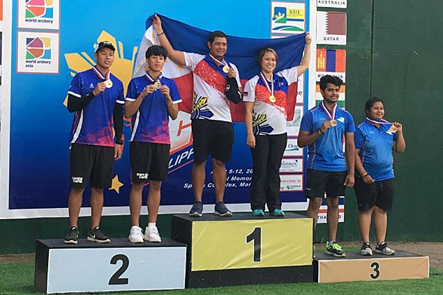Paul Marton de la cruz, Amaya Paz-Cojuangco win mixed team compound gold in Asia Cup archery