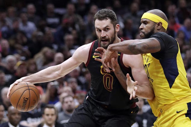 Cavs hold off Pacers to even series but Kevin Love suffers hand injury