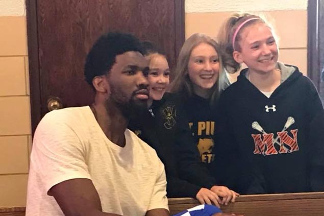 Joel Embiid surprises parishioners during service at church near Philadelphia