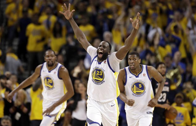 Warriors post 41-point second quarter, ease past Pelicans in conference semis opener