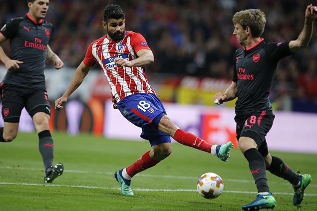 Costa spoils Arsenal's bid for one last trophy under Wenger as Atletico reaches Europa League final