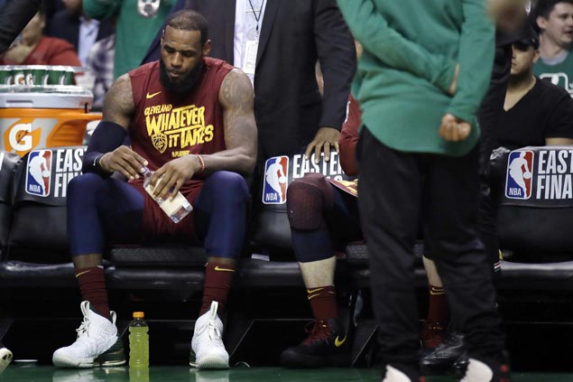 Cavs wilt after LeBron suffers sprained neck but vow to climb out of 0-2 hole