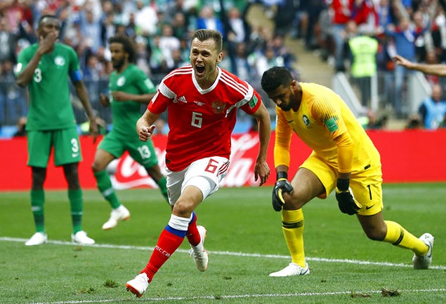With Putin watching, Russia delivers five-star performance in World Cup debut vs Saudi