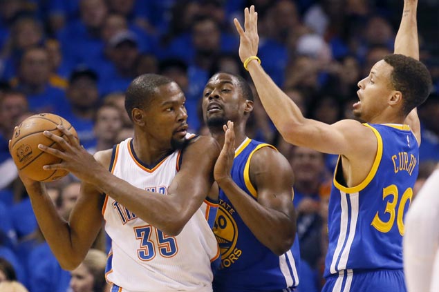 Kevin Durant scores 33 as Thunder clobber Warriors to regain lead in Western Conference finals