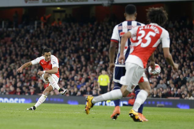 Alexis Sanchez bags brace as Arsenal blanks West Brom to nab third spot