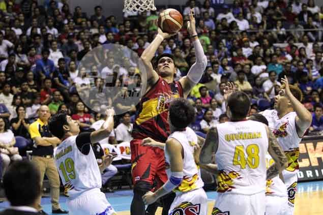 San Miguel knocking on PBA Finals door after rout of Rain or Shine in Game Five