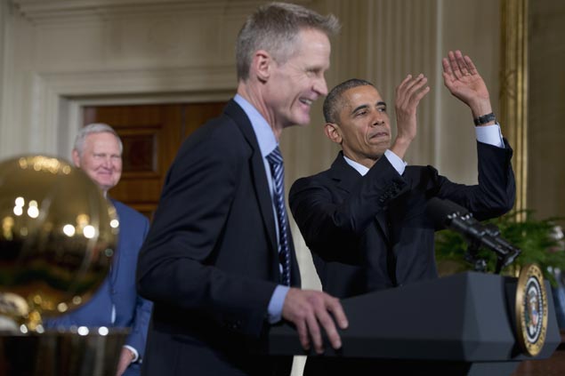 Obama salutes NBA champs Golden State Warriors at White House