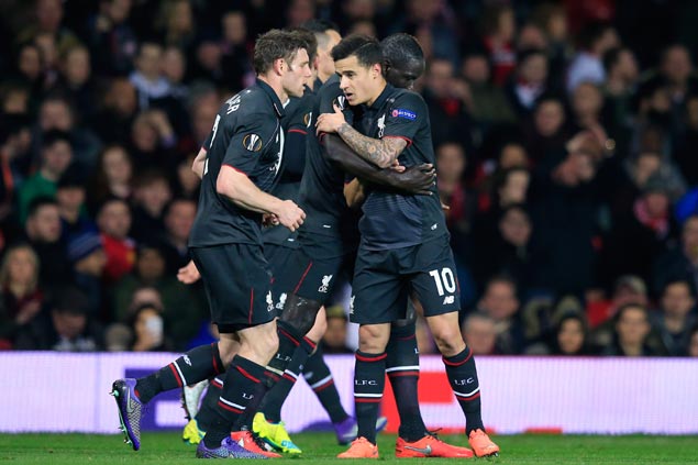 Liverpool ousts Manchester United to reach Europa League quarterfinals