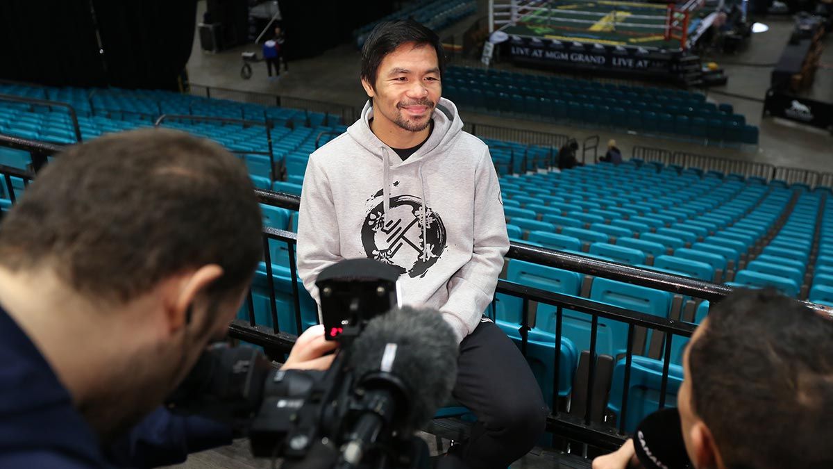 Manny Pacquiao arrives in Las Vegas for battle with Ugas