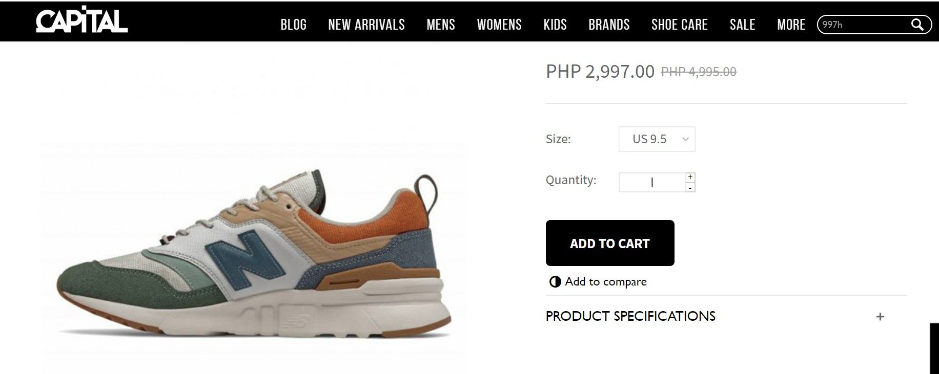 Sneakers at Capital PH now at 25 percent off, New Balance at 40 percent off