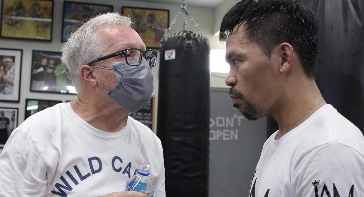 Manny Pacquiao and Freddie Roach in training