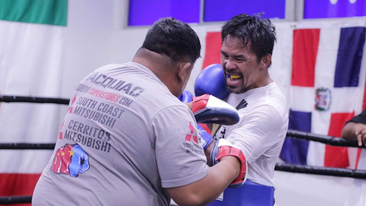 Manny Pacquiao in training for Errol Spence fight.