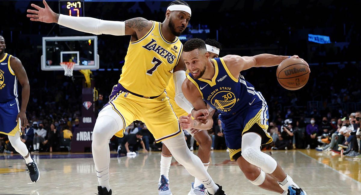 Steph Curry and Co. spoils the Lakers debut of Carmelo Anthony.