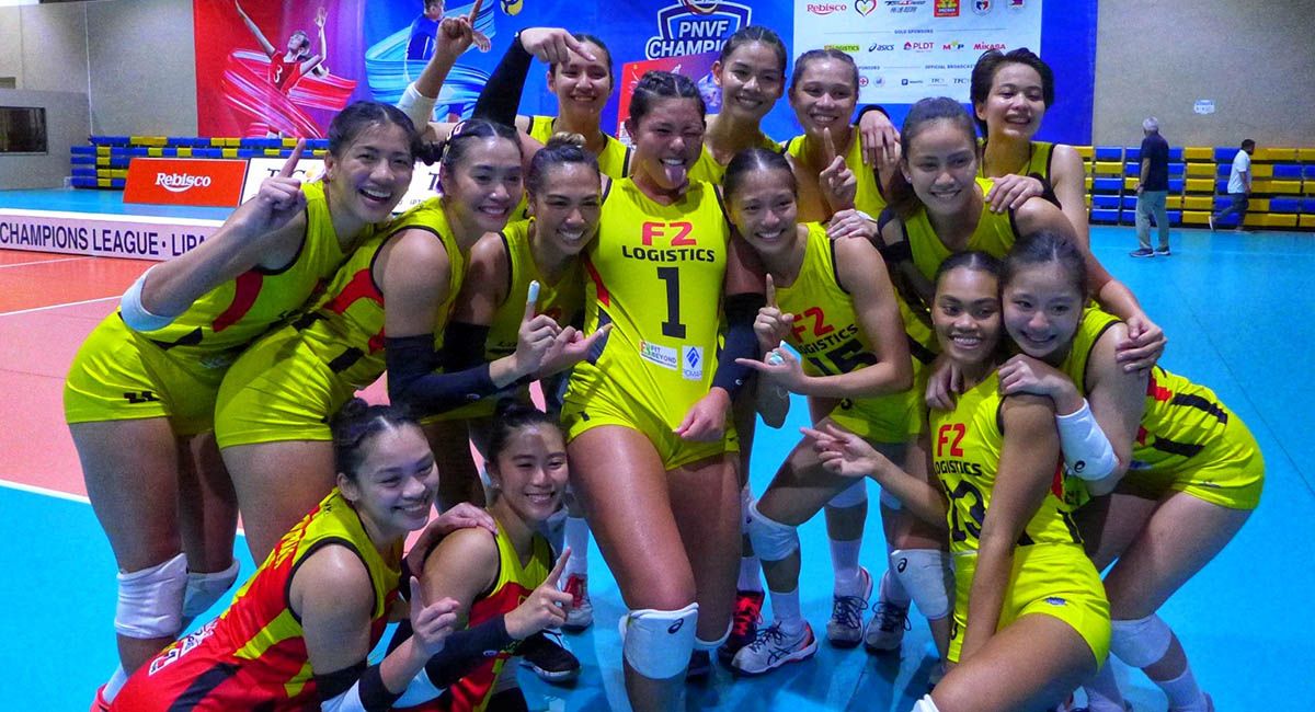 Kalei Mau and the victorious F2 Logistics spikers.