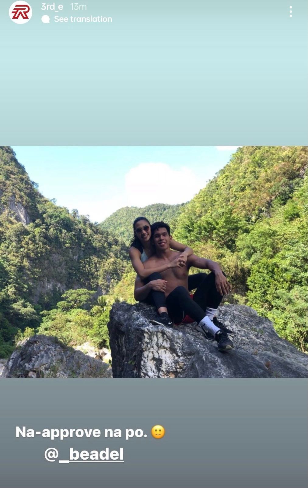 A screenshot from Thirdy Ravena's Instagram Stories.