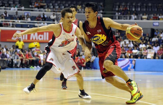 James Yap donning the B-Meg colors in the PBA.