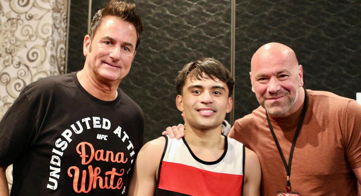 Jimuel Pacquiao with Sean Gibbons and Dana White.