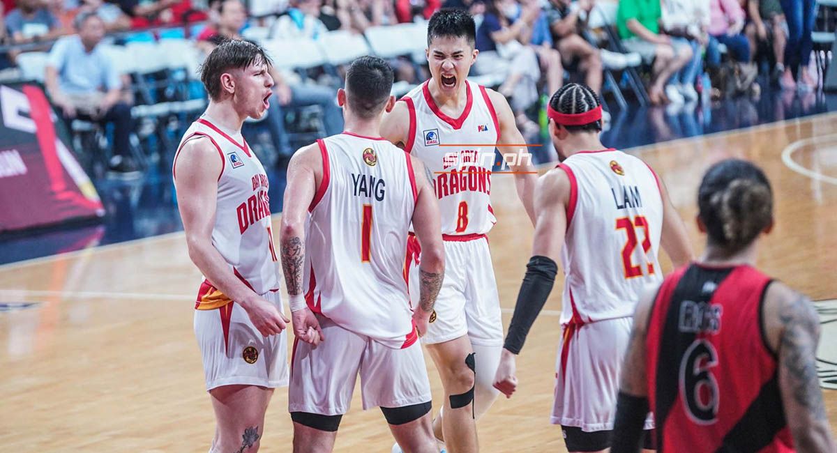 The Bay Area Dragons celebrate the come-from-behind win over the San Miguel Beermen.