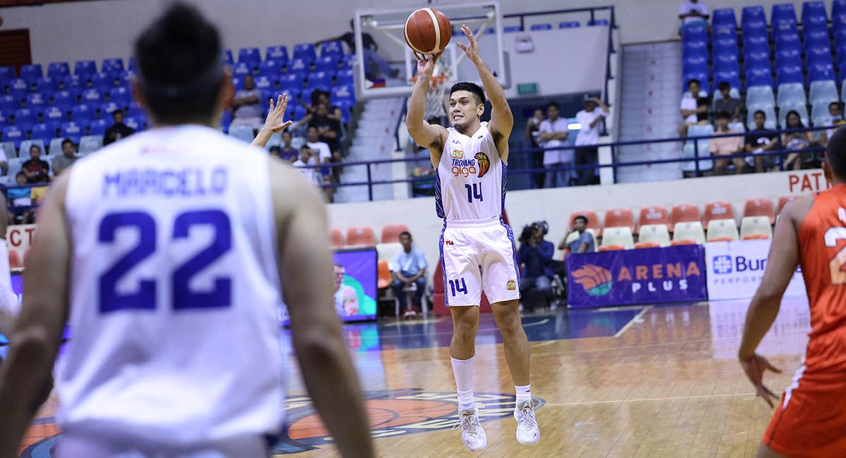 San Beda guard Peter Alfaro plays for TNT in the PBA on Tour game against NorthPort.